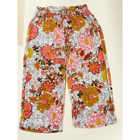 JohnPaulRichard Denim - JohnPaulRichards Boho Floral Wide Leg, Draw String Pants, Size XL